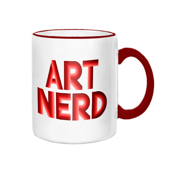 Art Nerd Maroon Rim and Handle Mug