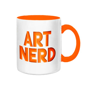Art Nerd Orange Deco and Handle Mug