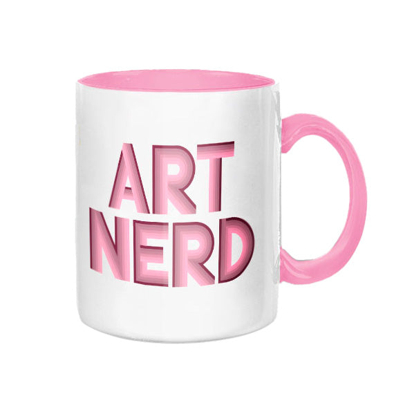 Art Nerd Pink Deco and Handle Mug
