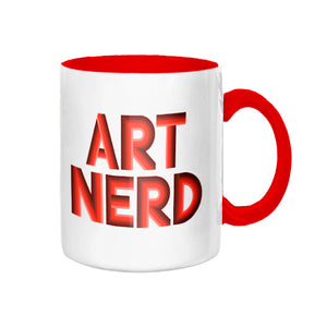 Art Nerd Red Deco and Handle Mug