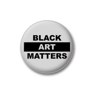Willie Cole Black Art Matters Metallic Silver Button